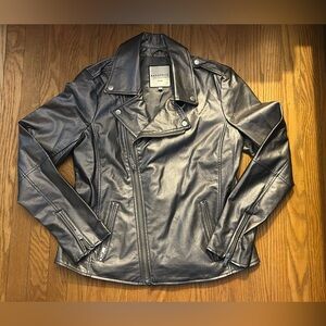 💕 Host Pick 💕 Bagatelle Faux Leather Silver Moto Jacket- M